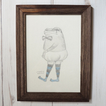 鉛筆画 原画 カエル