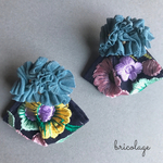 刺繍リボン　シフォンチタンピアス