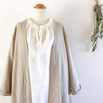 *:.. リネンノーカラーコート /アトリエコートkinari
