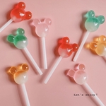 ネズミさん棒付きキャンディ　4色8個入り　デコパーツ