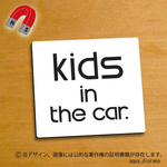 【マグネット】キッズインカー/KIDS IN CAR:ユーロ角BK/WH
