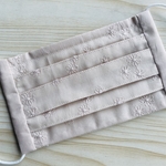 プリーツマスク　#可憐な刺繍.ピンク