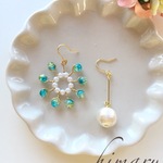 天 華   ＊てんげ＊           ワイヤー&コットンパールピアス