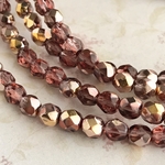 【6㍉ 30個】ファイヤーポリッシュ＊ metallic pink purple＊チェコビーズ＊FP＊メタリック＊ピンク＊パープル＊紫＊レッド＊グレープ＊銀河＊ミックスカラー＊ツートン＊グラデーション