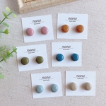 【再販】一粒くすみカラーピアス/イヤリング サージカルステンレス nonoacs (ピンク ブラウン グリーン ブルー ベージュ パステル)