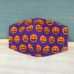 モヘア堂のマスク✨ハロウィン❗️カボチャ柄🎃立体布マスク(紫系)