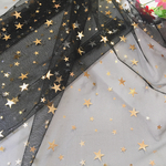 大判(45×150)★チュール生地★ブラック×星