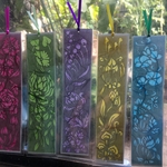 切り絵アート　栞アールヌーボー花模様(白地)