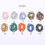 B480-4  2連  メッキガラスビーズ ロングオーバルカットC 3×4.5mm 2×【1連】
