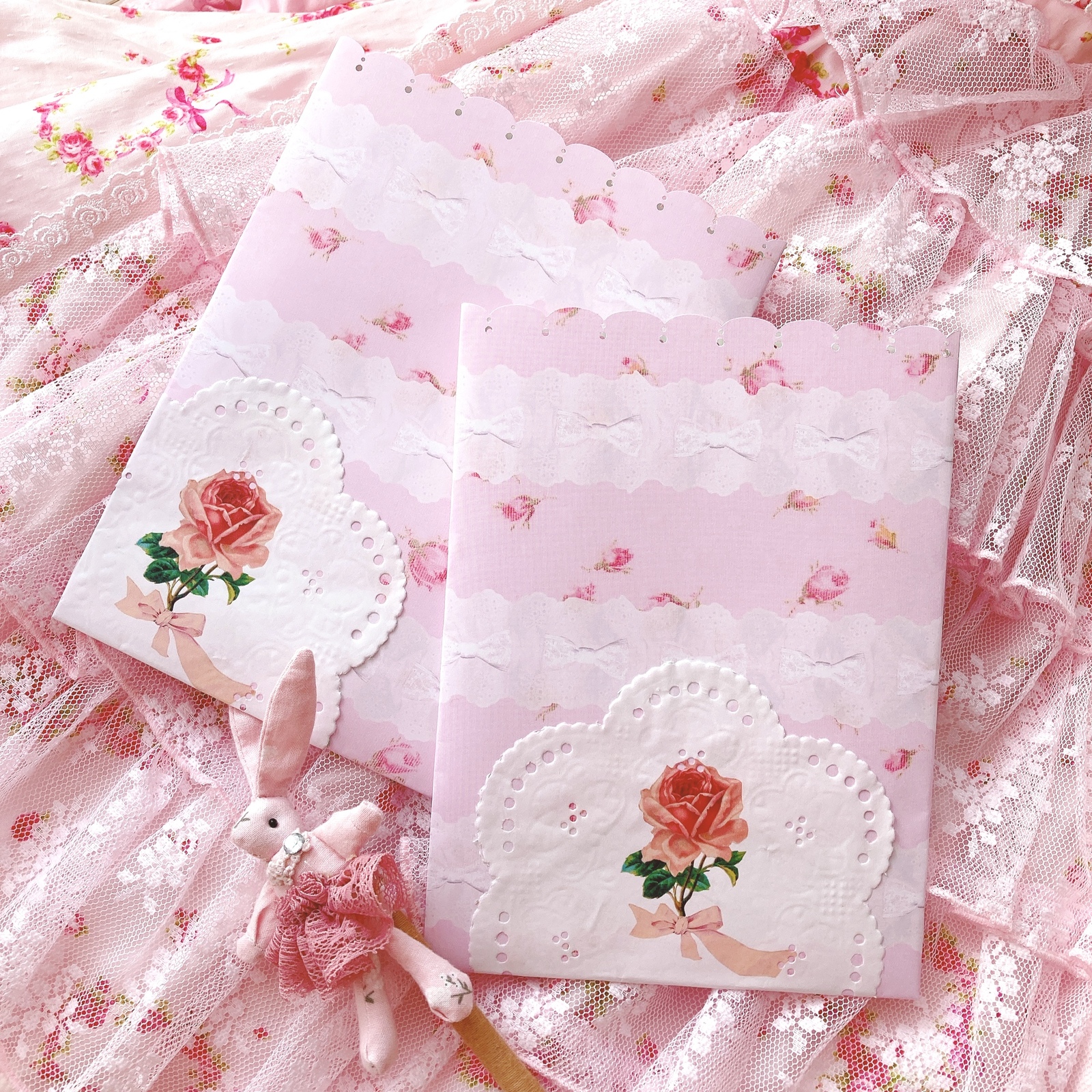 一輪ローズのレースペーパーメモ♡20枚 - ARomantic♡ | minne byGMO