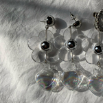 silver heart bubble ピアス
