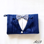 I ♥︎ tuxedo mini pouch (navy)☆送料無料☆
