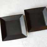Ｂ級品　２枚セット　小サイズ　プレート小皿　 (マットブラック)