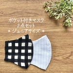 ポケット付き立体マスク(ジュニアサイズ・小学校高学年〜中学生)　2点セット②