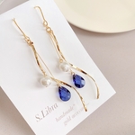 Blue*Mermaid line〜マーメイドライン ブルー ゆらゆら揺れるピアス イヤリング