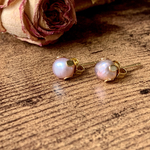 天然淡水パールピアス　（lavender）