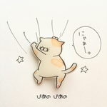 【送料無料】人気♡よじのぼり猫さんブローチ