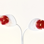 かすみ草イヤリング《red》