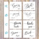 ✨はがきサイズ 受付サイン ローマ字苗字 入りgroom and bride 各1枚 A ウェルカムボード