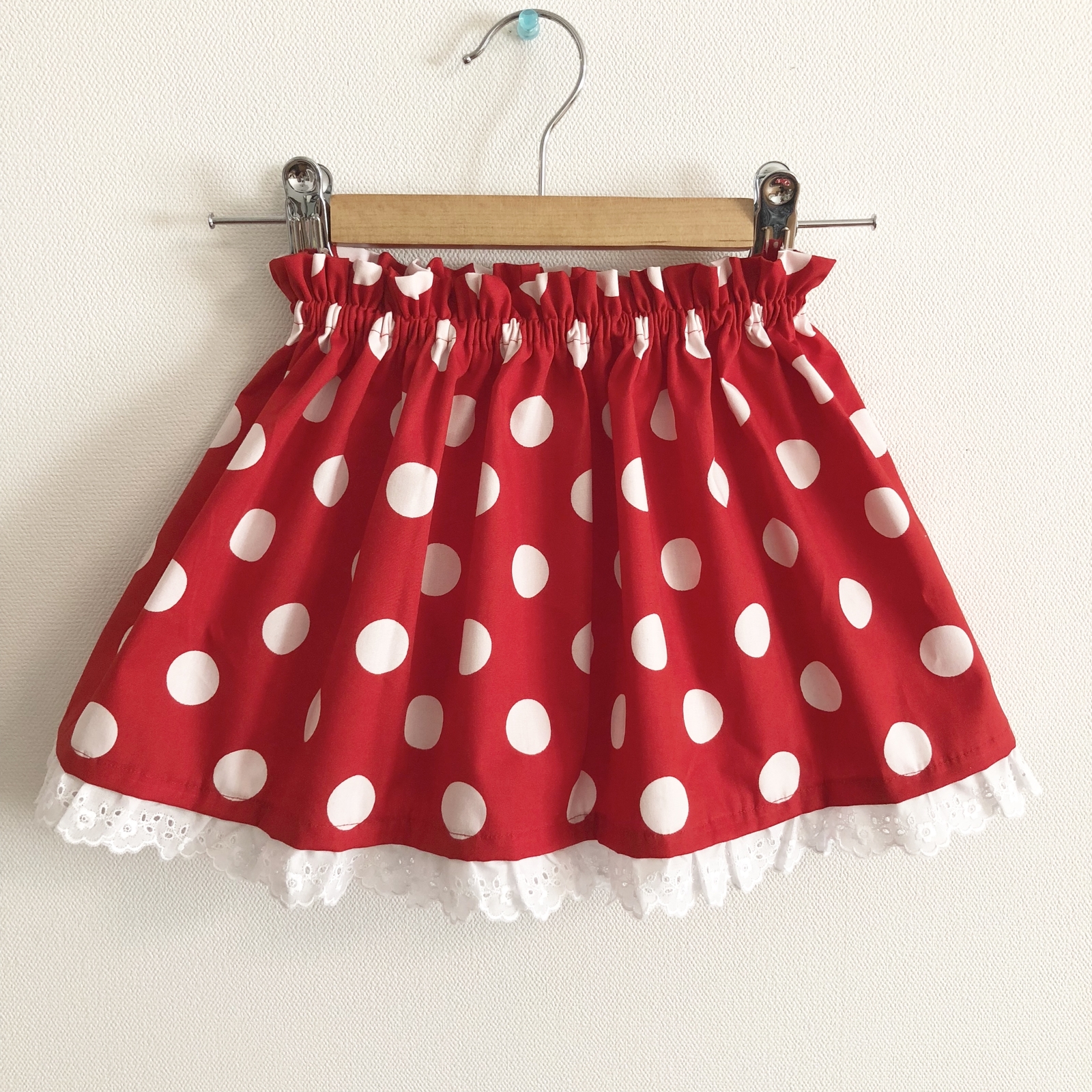リボン付き 赤 白水玉 スカート - NekoNeko55'S GALLERY | minne byGMO