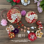 つまみ細工　髪飾り　ピンク豪華セット