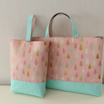 しずく柄☆pink  入園入学２点セット　レッスンバック＆シューズバック