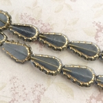 【16㍉  4個】しずく＊smokey navy ＊チェコビーズ ドロップ drop czech beads