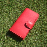 ♪本革 iPhone5 5s 手帳型レザーケース red♪