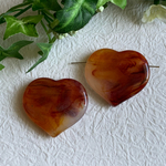 【SALE】ヴィンテージ  アクリルハートビーズ　アンバー系　2個セット
