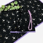 ブラック×白スター柄 40×60ランチョンマット＆巾着袋 給食セット 男の子 女の子 高学年まで 星柄