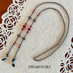 SWAROVSKIの華麗なメガネチェーン グラスコード (オプションより選択でマスクチェーンとの2WAY作成可能です)