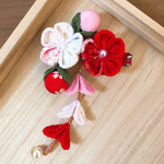 ちりめん つまみ細工 ベビークリップ　七五三  ヘアアクセサリー  髪飾り   お食い初め ひな祭り 浴衣 和装   初節句 お宮参り 夏祭り ひなまつり