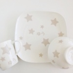 名前入り＊星こども食器3点セット（グレージュ）