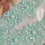 【6個】パール付き　刺繍フラワーレース