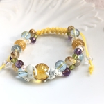 K様オーダー品⭐︎美麗⭐︎白猫と天然石の編み込みブレス⭐︎大人可愛い
