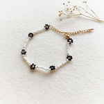 お花と約束（black）ビーズブレスレット　
