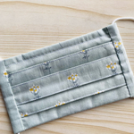 プリーツマスク　#ミントにミニフラワー