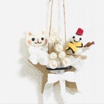 猫ちゃんと雪だるまさんの小さい星型⭐︎壁かざり