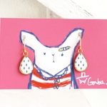 クロス柄しずくピアス