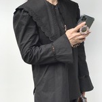 スカラップ刺繍ブラウス（ブラック）