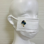 ビジュー ＊ スワロフスキー ＊ マスクアクセサリー(あお)