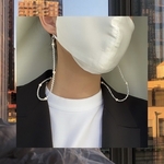 マスクチェーン　淡水パールとシルバービーズ　Fresh pearl & Silver beads mask chain
