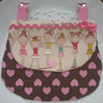 移動ポケット＊バレリーナのレッスン/茶＊はんかちポーチ