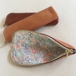 ☆20％OFF☆　いろんな花柄　やわらかレザーとリバティプリントのスリムペンケース　ナチュラル③