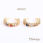 M6622 1個 高品質ジルコニアイヤーカフ フープ 3×16mm 片耳用 ゴールド【1ヶ】