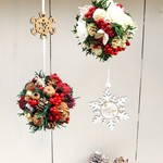 《再販♯20》　クリスマスボールオーナメント　“プリザ＆ドライ＆アート”　