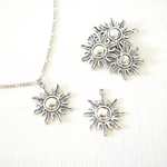 再入荷！¥300☆【5個セット】シルバーの太陽チャーム