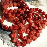 【4コセット】JIRI＊IVANA #czech beads#チェコビーズleaf13㎜　garnet red 紅葉