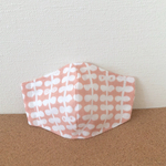 【Ｓサイズ】可愛い北欧リーフ柄♡ピンク  ゴムが選べる立体型マスク(日本製ガーゼ）