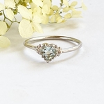 【受注制作】Heart ring（アクアマリン）（silver925）